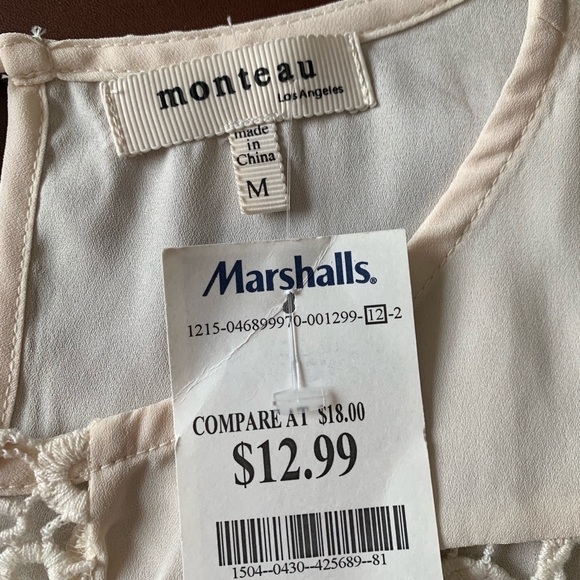 Sweet cream top. NWT. Open weave detail. - Picture 2 of 5